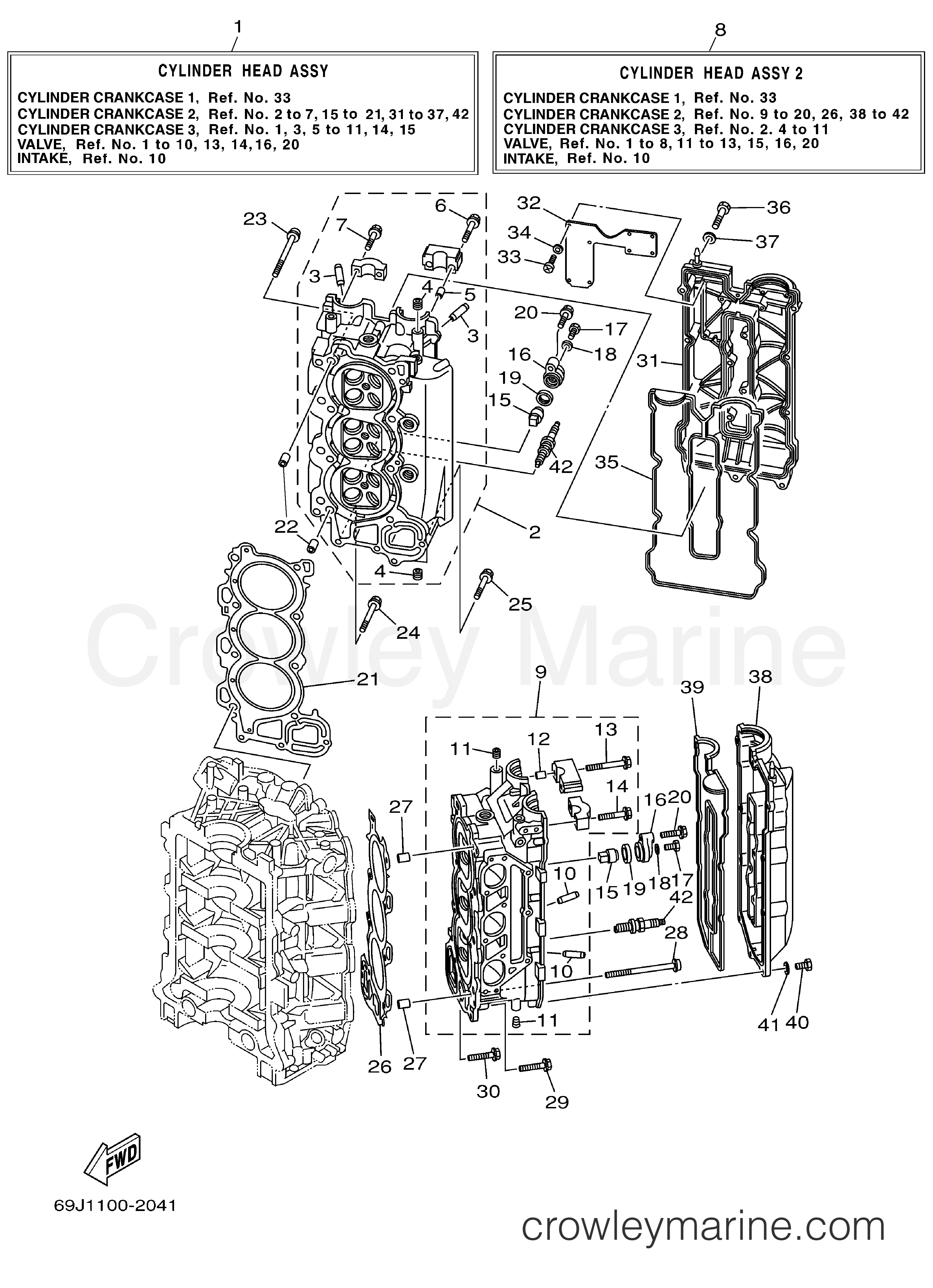 Yamaha Motors LF225TXRA - CYLINDER CRANKCASE 2