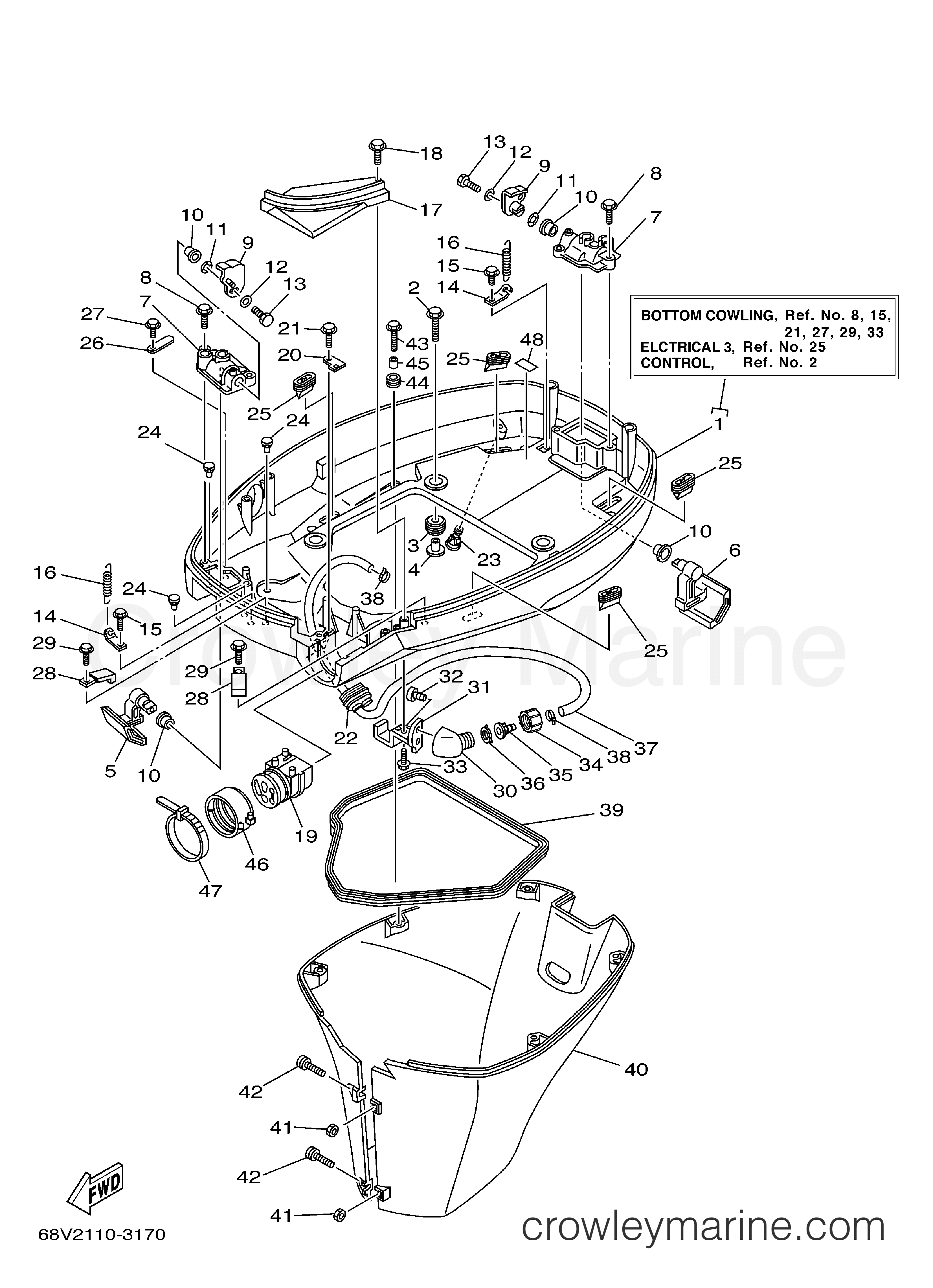 Yamaha Motors F115TLRC - BOTTOM COWLING
