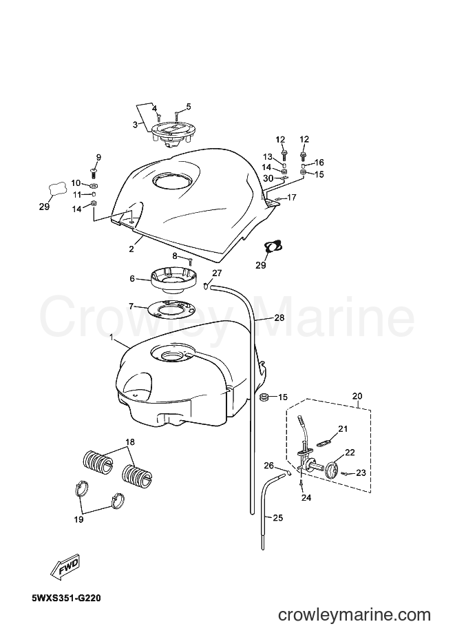 2008 Scooter TZR50 - TZR50 (5WXS) [010] - FUEL TANK