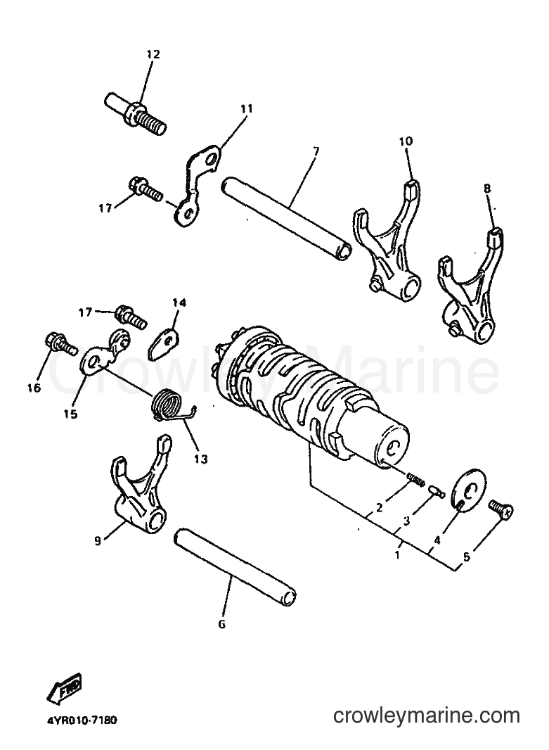 Yamaha Motors YH50 (5EU7) [010] - SHIFT CAM & FORK