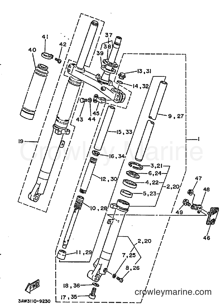 Yamaha Motors TW200E (3AWK) [010] - FRONT FORK