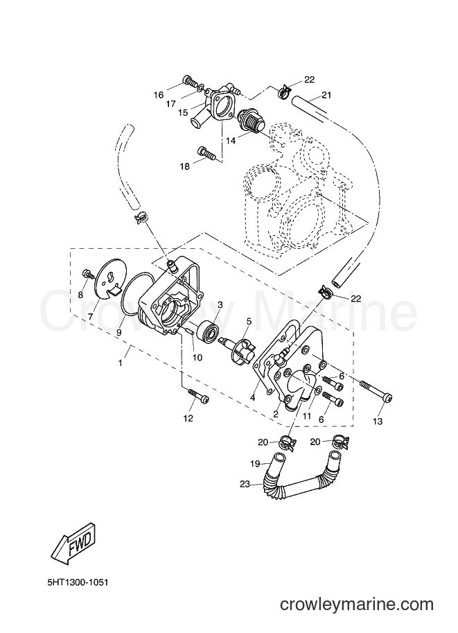 2001 Scooter XQ150 - XQ150 (5LG1) [020] - WATER PUMP
