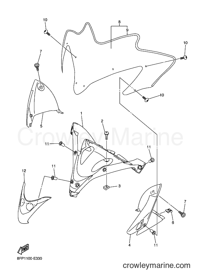 Yamaha Motors RX10 (8FP1) [020] - WINDSHIELD