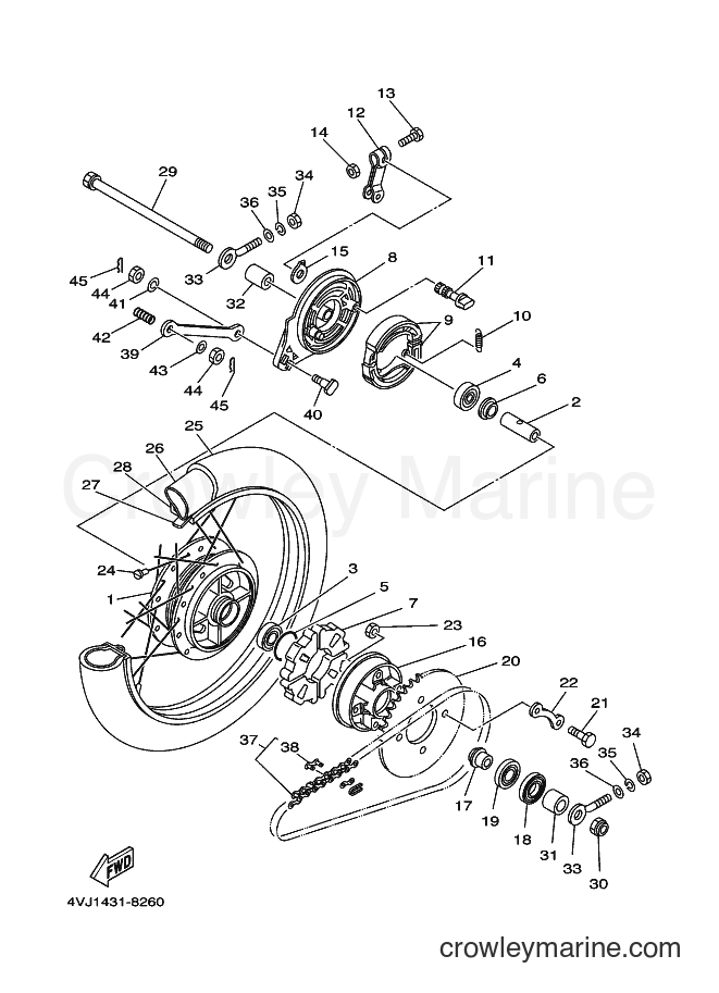 Yamaha Motors V100E (4VJ4) [010] - REAR WHEEL