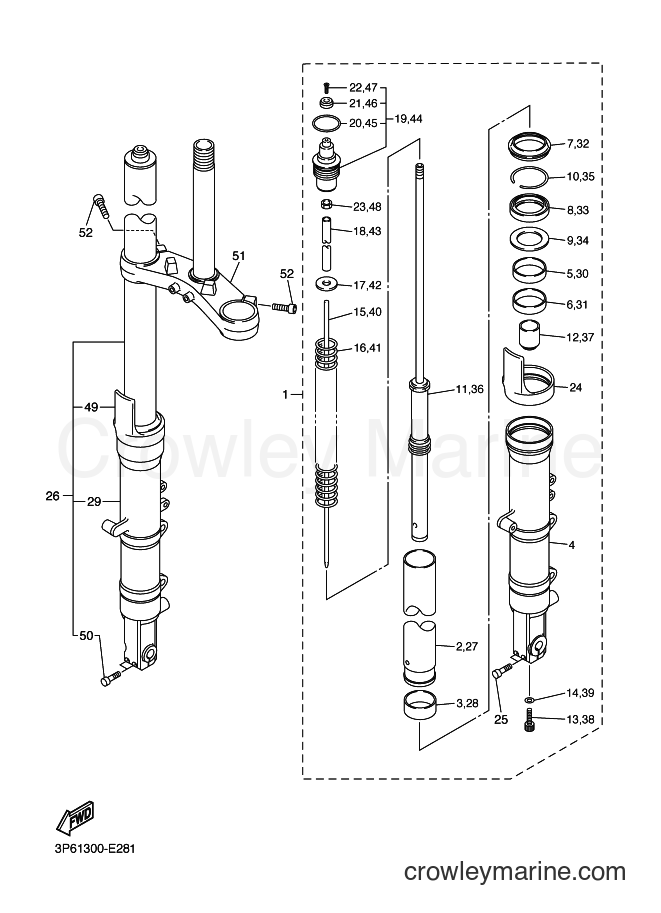 Yamaha Motors FJR1300A (3P6C) [010] - FRONT FORK