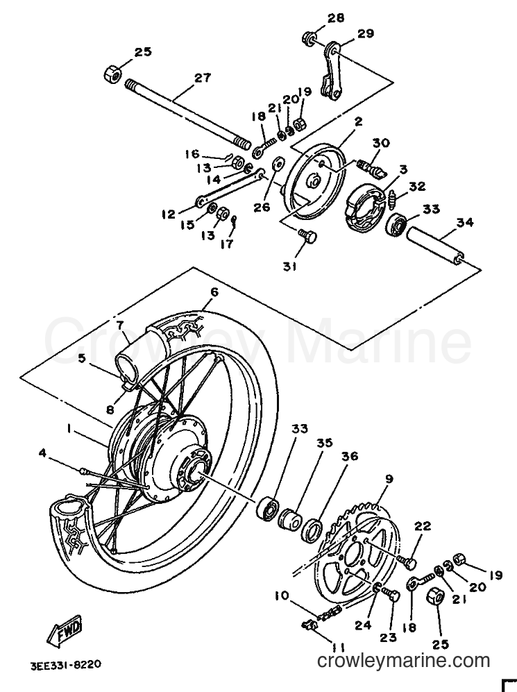 1988 Scooter FS1 - FS1 (3EE1) [999] - REAR WHEEL