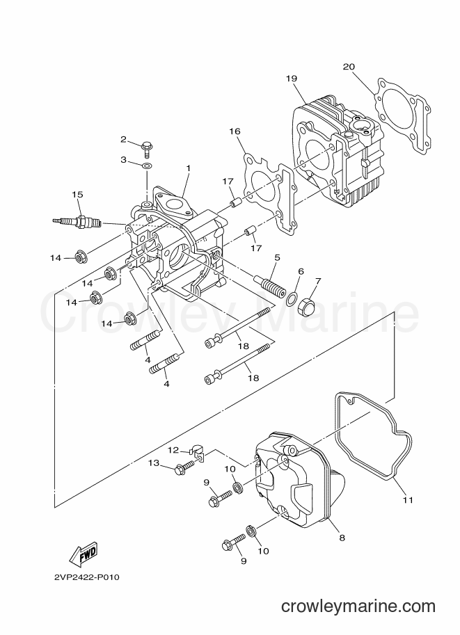 2015 Scooter T115FSEC - T115FSEC (2VP2) [010] - CYLINDER HEAD