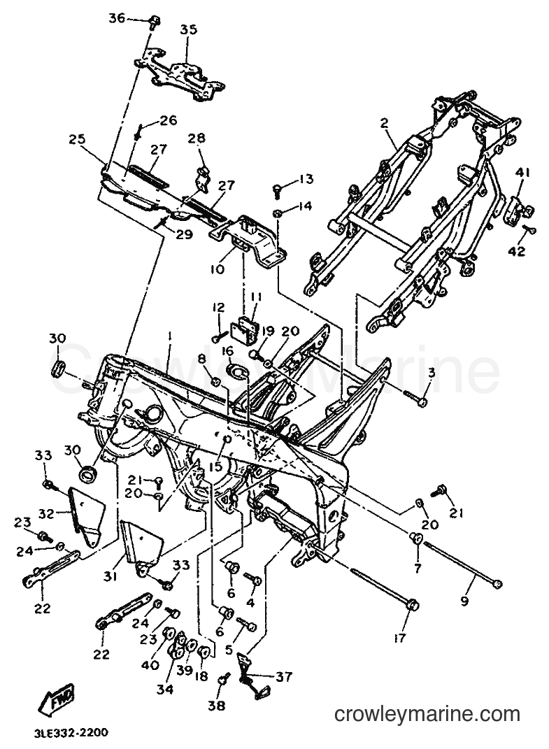 1993 Sport Bike FZR1000 - FZR1000 (3LF5) [999] - FRAME