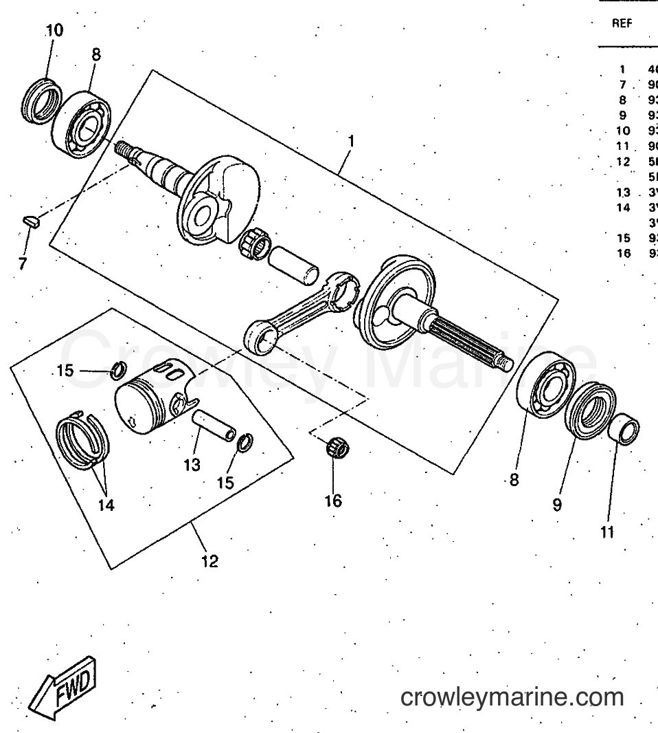 1997 Scooter YQ50 - YQ50 (5CN1) [999] - CRANKSHAFT & PISTON