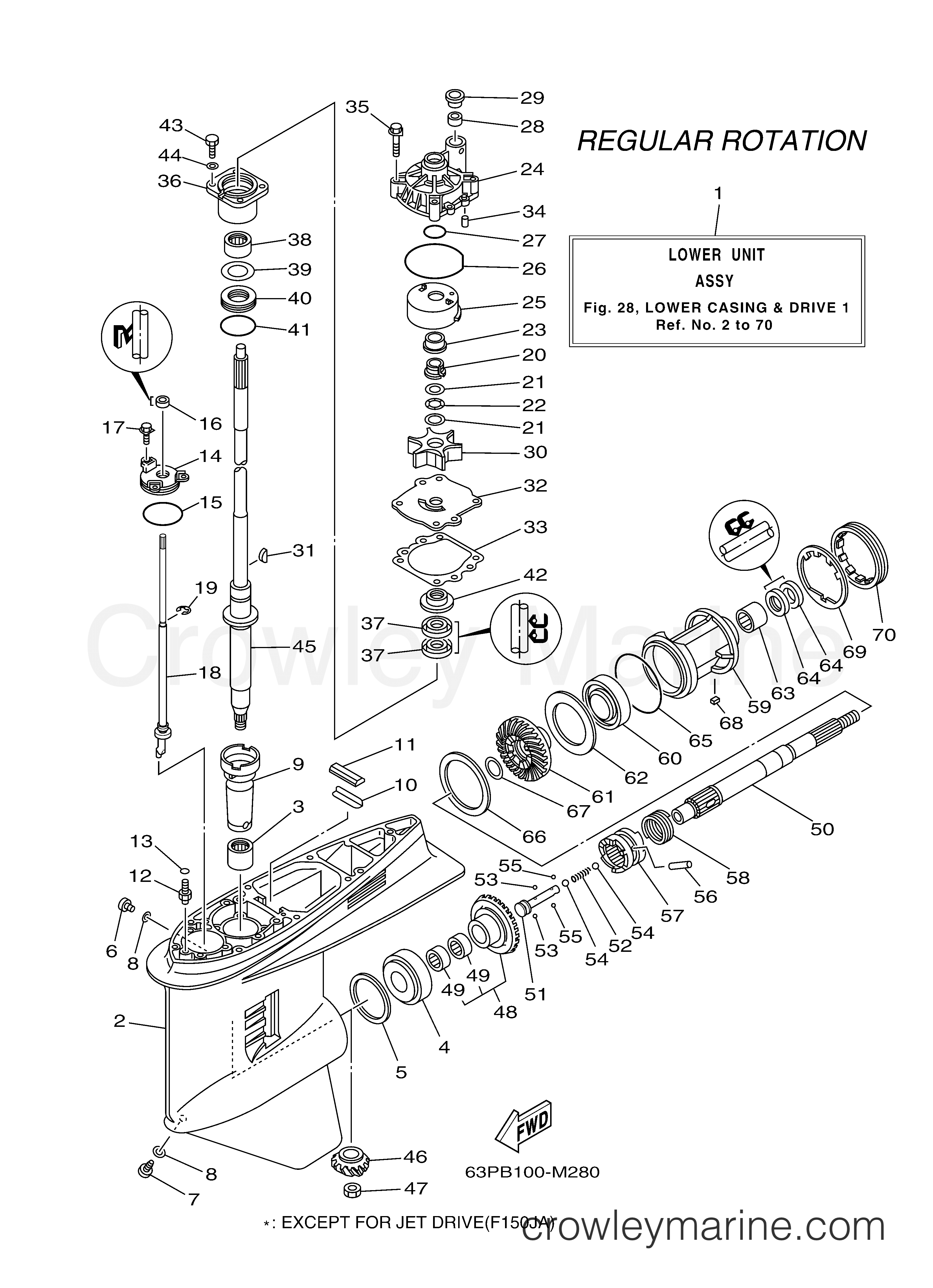 Yamaha Motors F150LA - LOWER CASING DRIVE 1