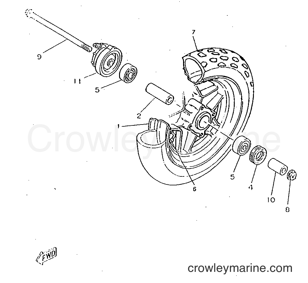 1997 Scooter CW50RSX - CW50RSX (5AY1) [999] - FRONT WHEEL