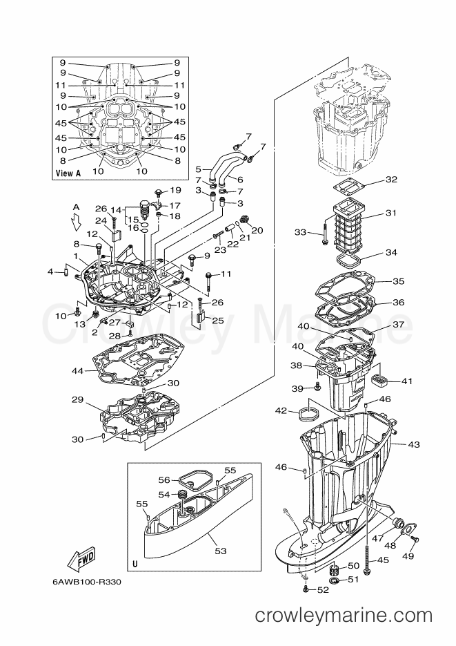 Yamaha Motors F350AET (6AWB) [040] - UPPER CASING