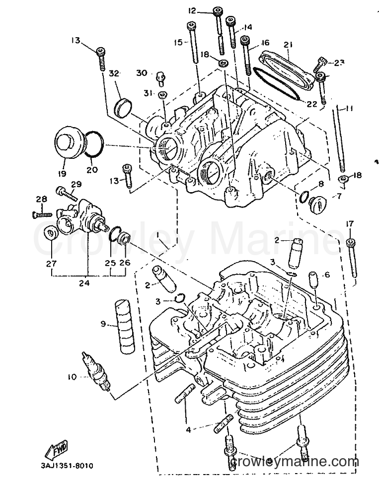 1990 Dirt Bike XT600Z - XT600Z (3DS3) [999] - CYLINDER HEAD