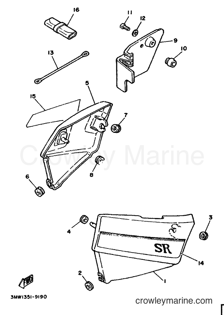 Yamaha Motors SR125 (3MW2) [99A] - SIDE COVER