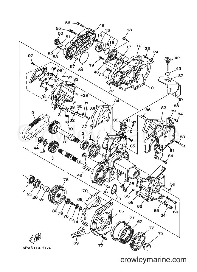 2009 Cruiser XV1700PC - XV1700PC (2D8F) [010] - MIDDLE DRIVE GEAR