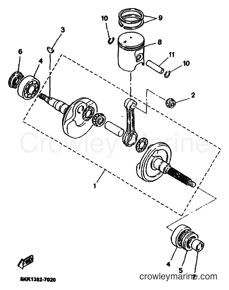 2001 Scooter YN100 - YN100 (5KKE) [010] - CRANKSHAFT & PISTON