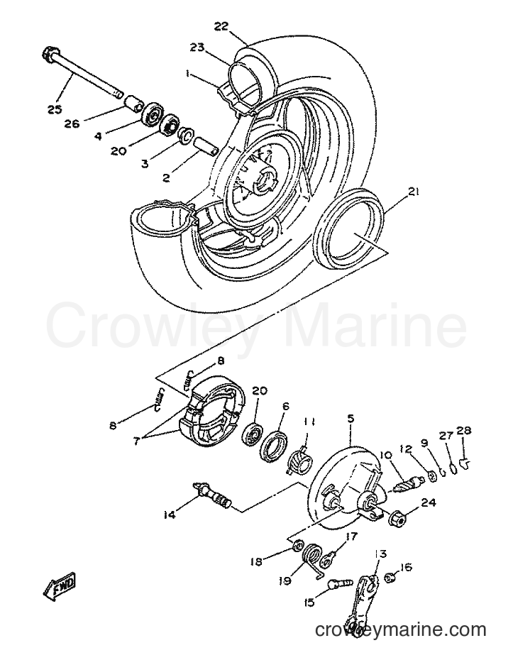 1996 Scooter YA50S - YA50S (4MJ7) [999] - FRONT WHEEL
