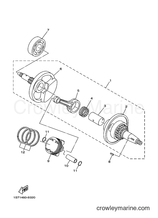 Yamaha Motors T135SEC (1S9B) [010] - CRANKSHAFT & PISTON