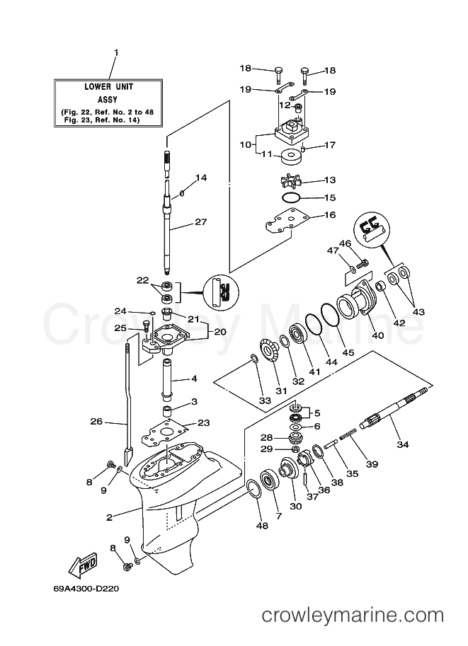Yamaha Motors F15AEP (69A4) [020] - LOWER CASING & DRIVE 1