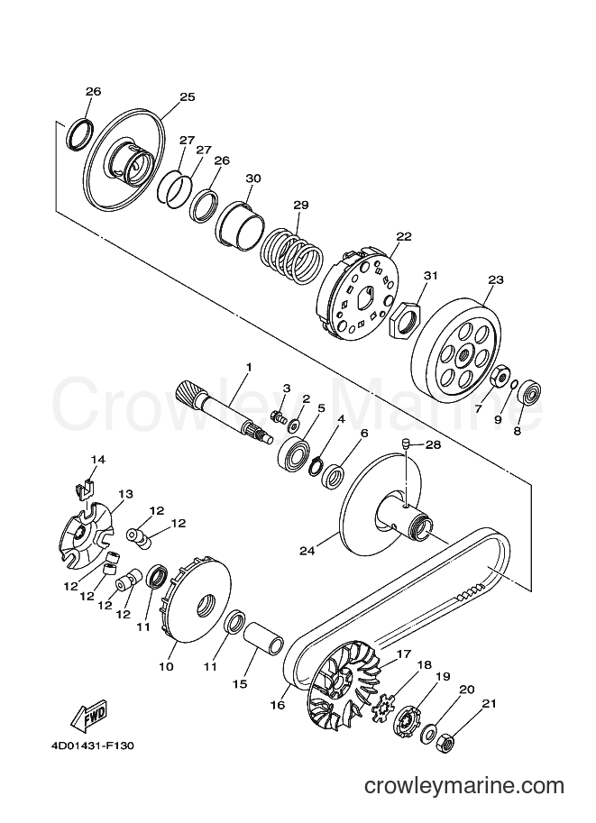 2009 Scooter AF115S - AF115S (4D09) [010] - CLUTCH