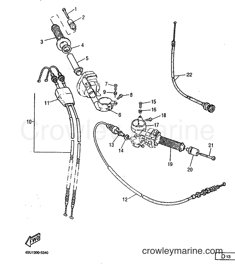 1995 Street Bike SRZ660 - SRZ660 (4SU1) [999] - STEERING HANDLE & CABLE
