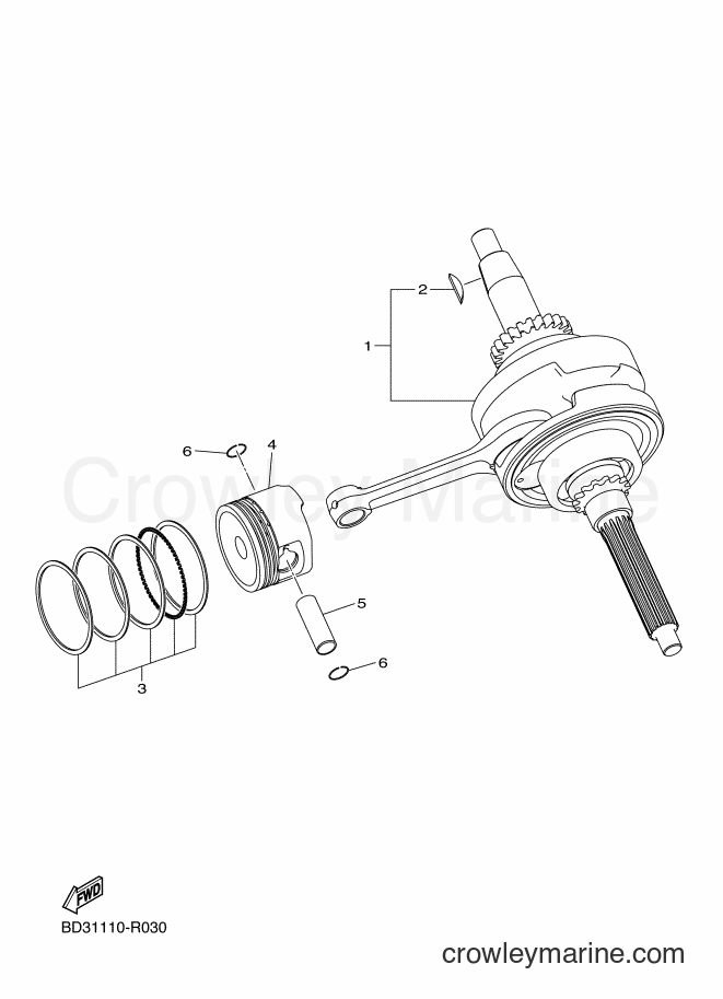 2016 ATV YFM90R - YFM90R (BD33) [010] - CRANKSHAFT & PISTON