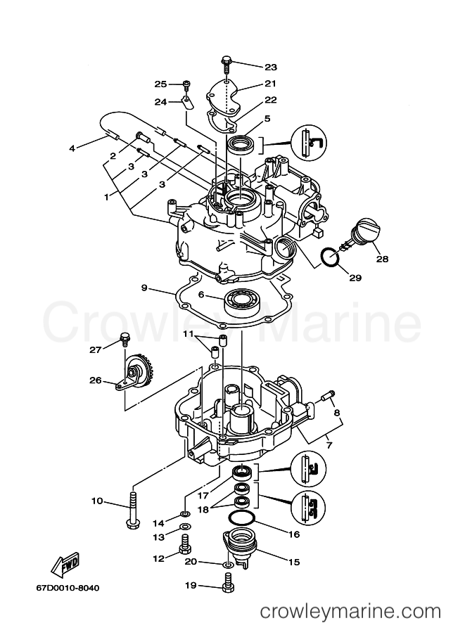 Yamaha Motors F4A (68D2) [030] - CYLINDER & CRANKCASE 2