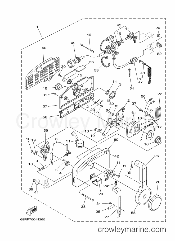 Yamaha Motors 25BMH (69RF) [020] - REMOTE CONTROL ASSY