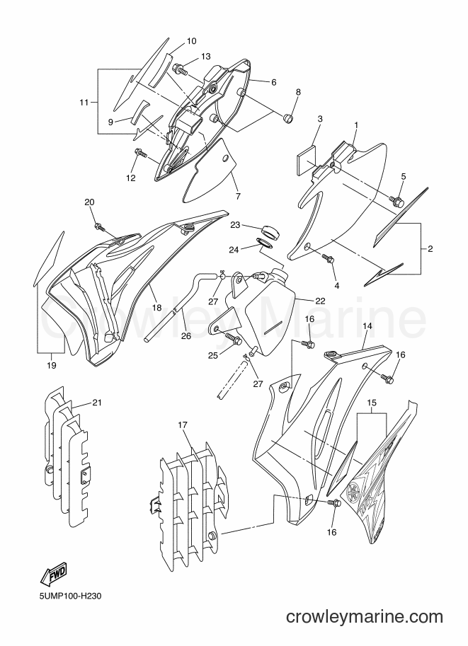 2009 Dirt Bike WR250F - WR250F (5UMP) [010] - SIDE COVER
