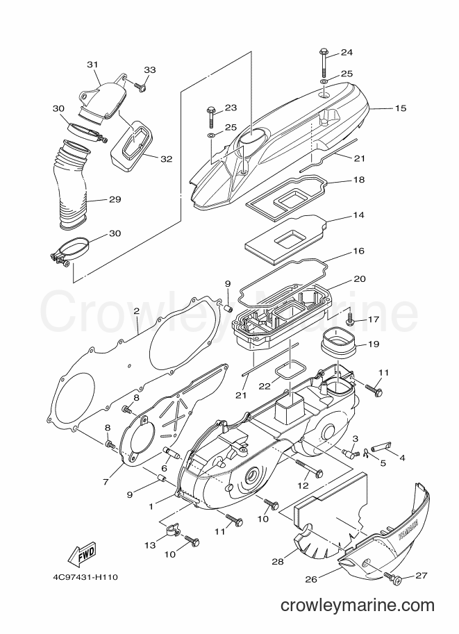 2013 Scooter AF115C - AF115C (1UB4) [010] - CRANKCASE COVER 1