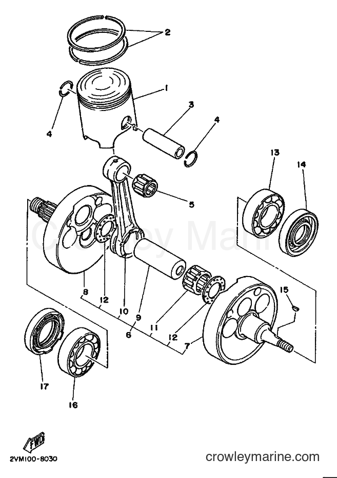 1988 Dirt Bike YZ250 - YZ250 (2VM0) [010] - CRANKSHAFT & PISTON