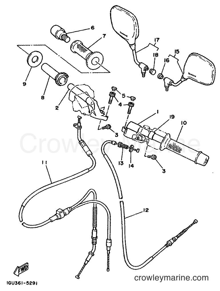 1987 Sport Bike TZR125 - TZR125 (2RL) [999] - STEERING HANDLE & CABLE