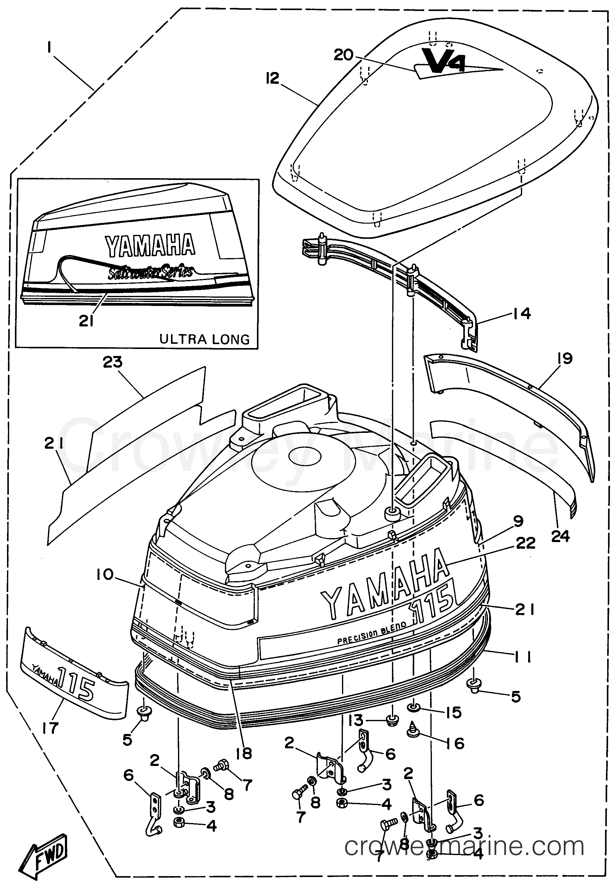 Yamaha Motors L130TXRT - TOP COWLING
