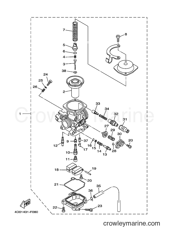 2012 Scooter AF115C - AF115C (1UB2) [010] - CARBURETOR