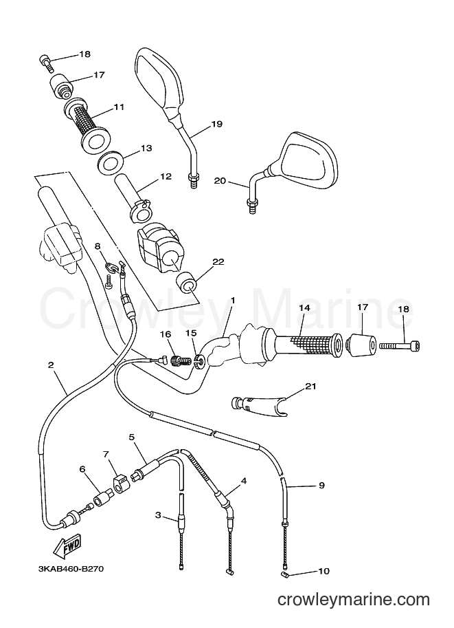 2004 Street Bike RX-K - RX-K (3KAC) [010] - STEERING HANDLE & CABLE