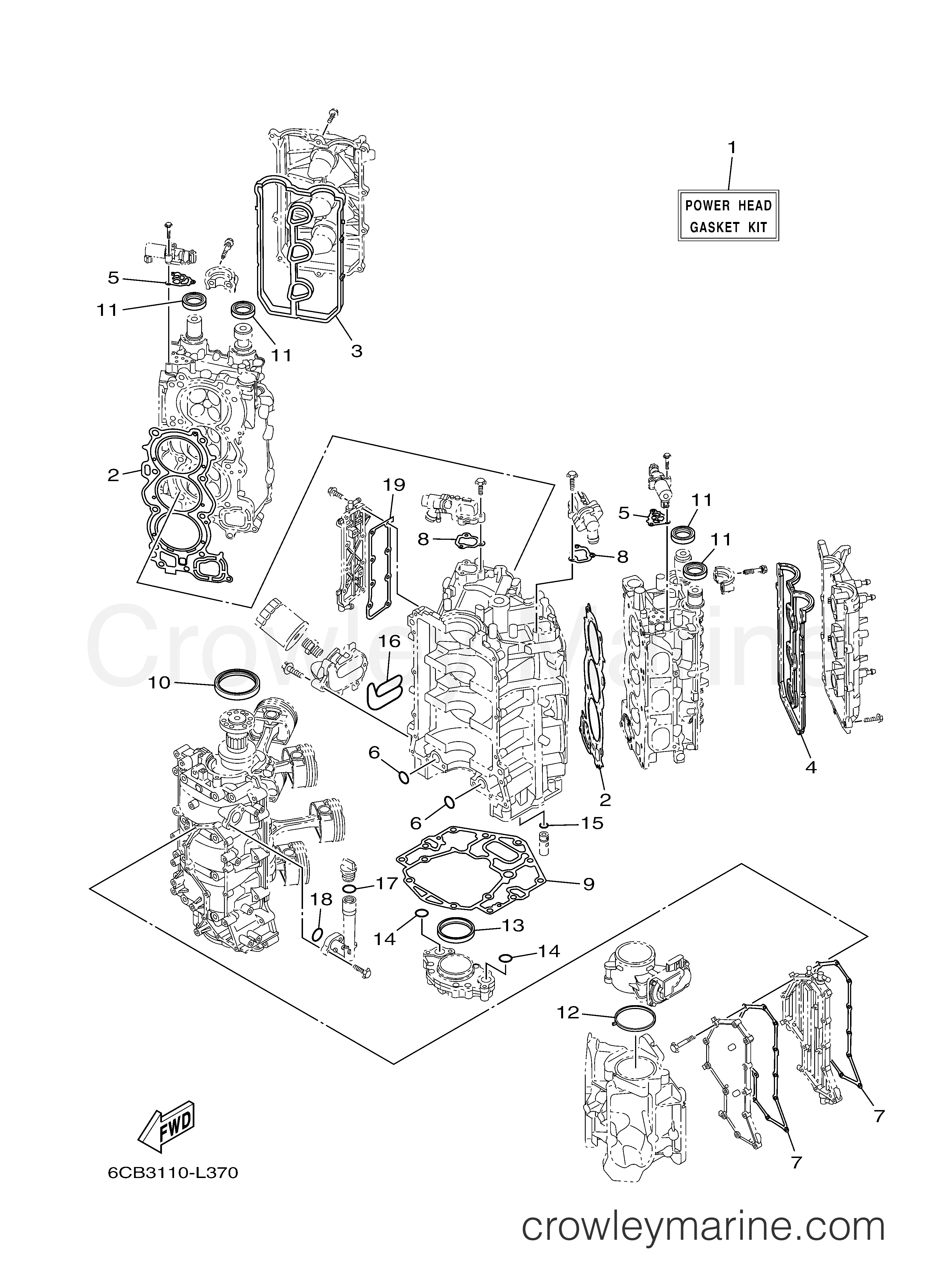Yamaha Motors LF250XCA - REPAIR KIT 1