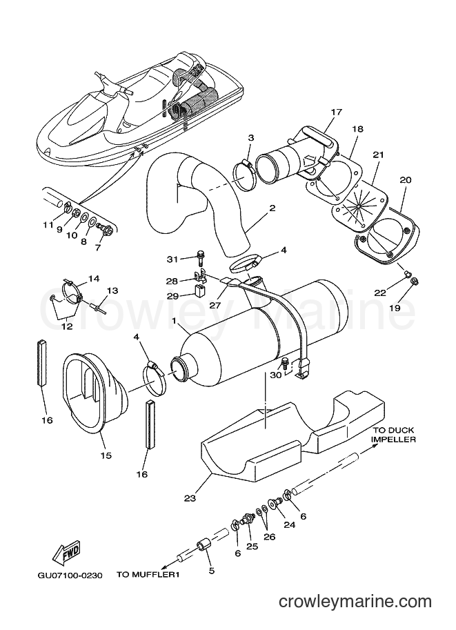 Yamaha Motors JET FOT GP800Y (66EA) [020] - EXHAUST 2