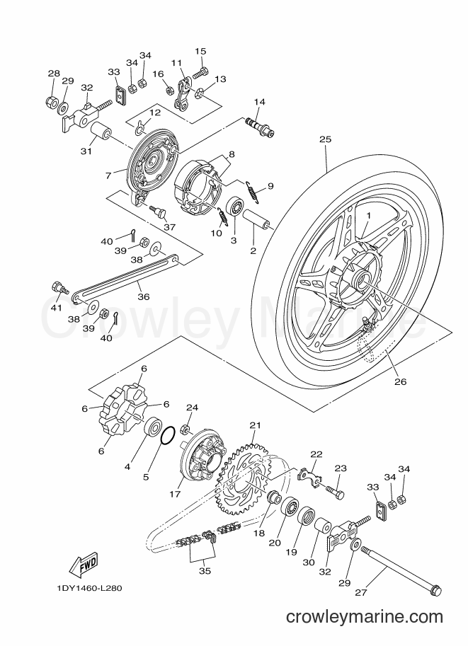 2013 Scooter T115FSEC - T115FSEC (1DY3) [010] - REAR WHEEL