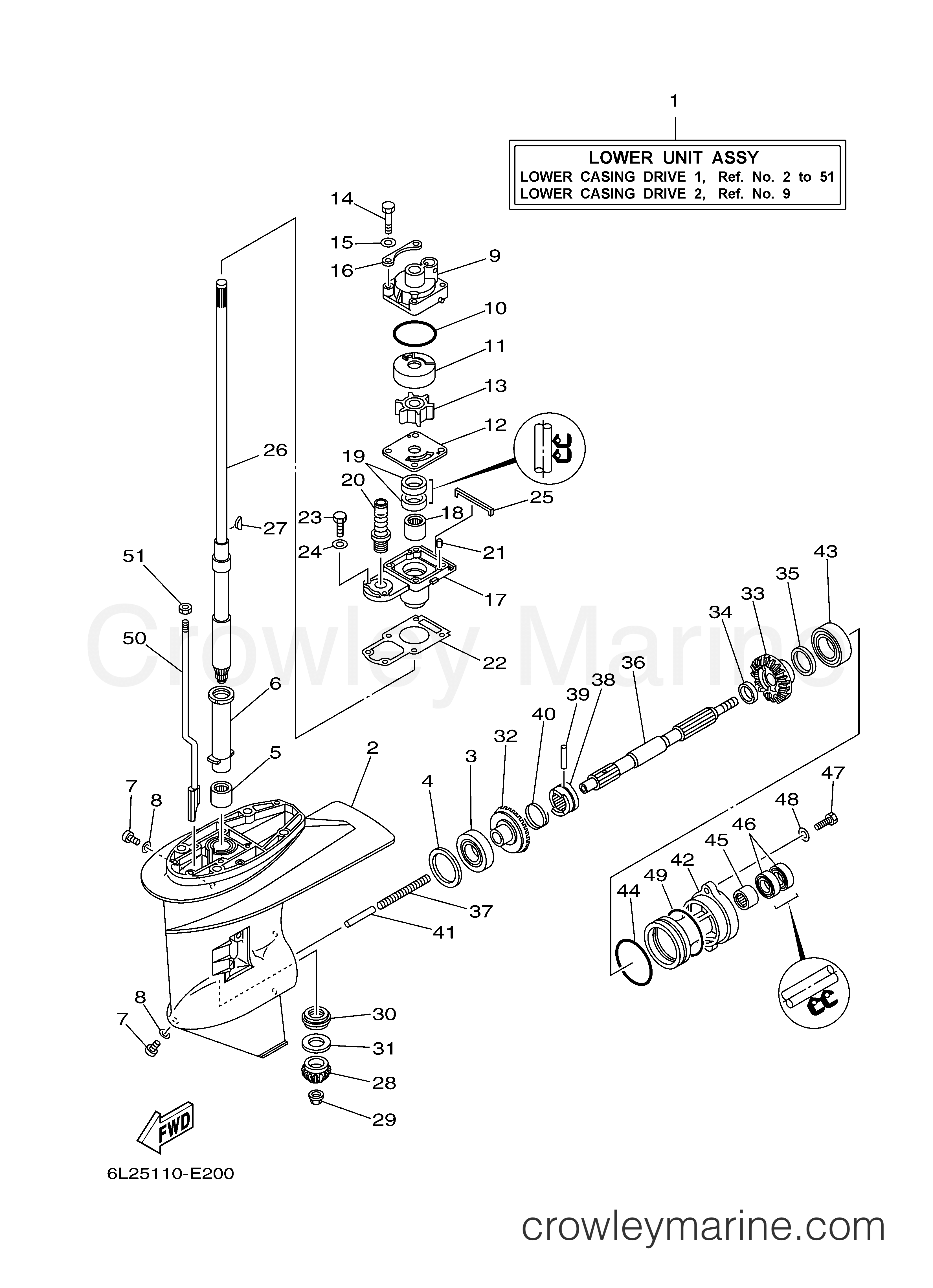 Yamaha Motors 25ELH - LOWER CASING DRIVE 1