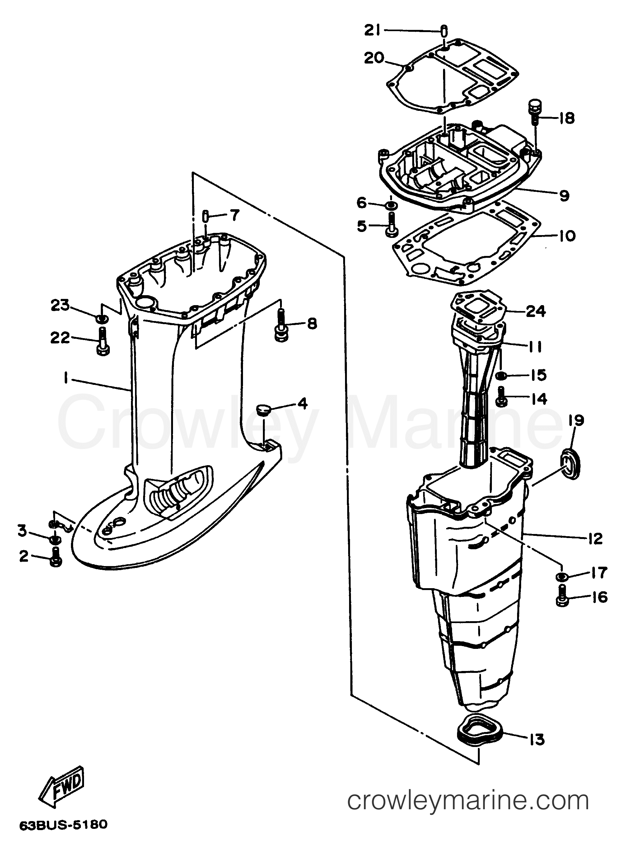 Yamaha Motors C40TLRV - UPPER CASING