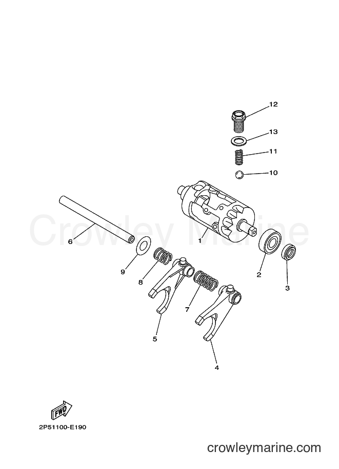 Yamaha Motors YXR450F (2P58) [010] - SHIFT CAM & FORK