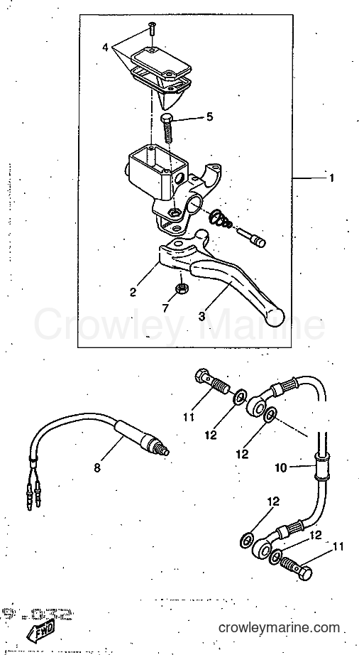 1997 Scooter YQ50 - YQ50 (5DR1) [999] - REAR MASTER CYLINDER