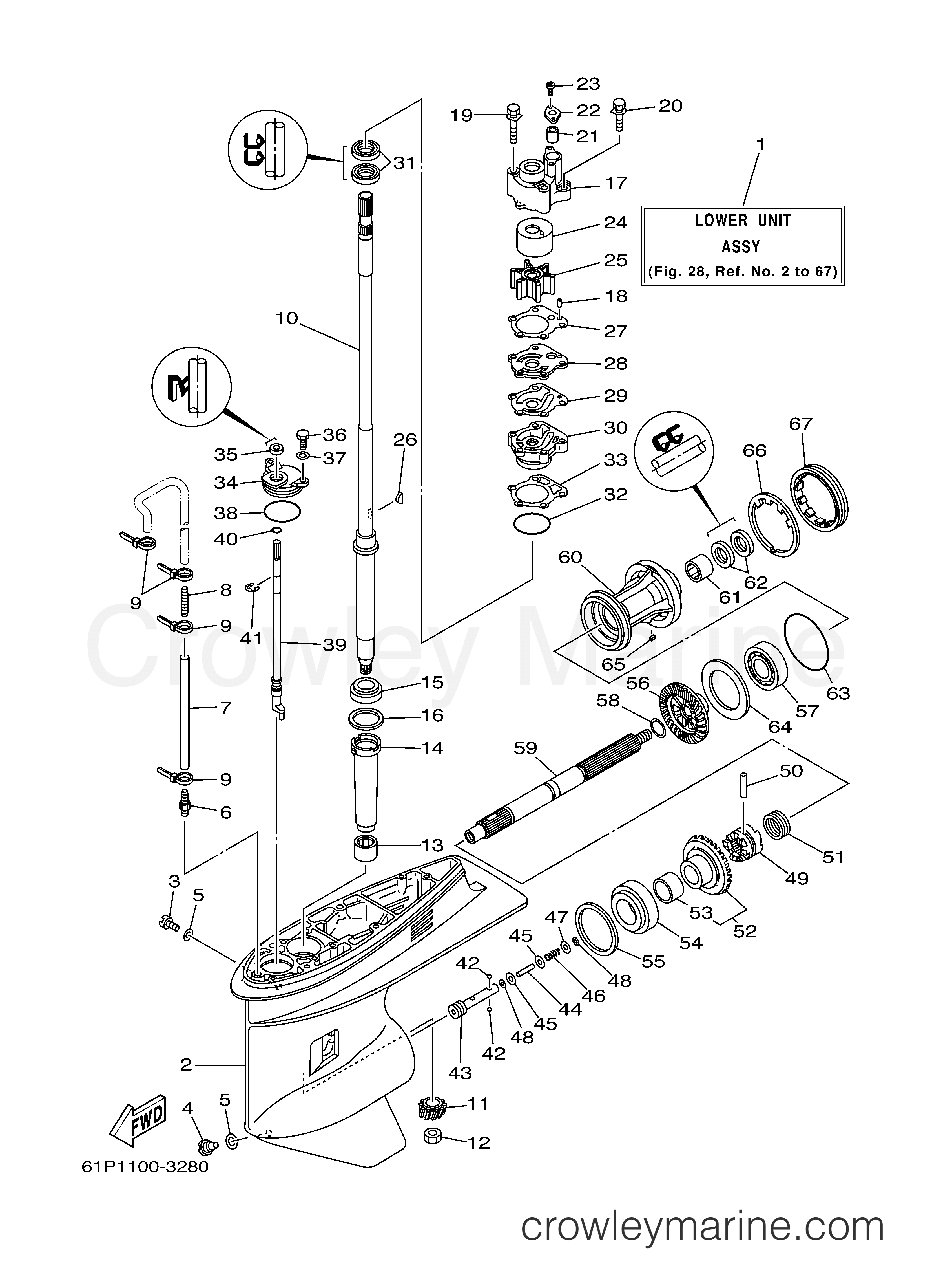 Yamaha Motors F75TLRB - LOWER CASING DRIVE 1