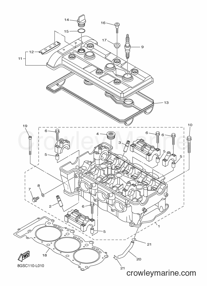 2017 Snowmobile RS10VT - RS10VT (8ETH) [020] - CYLINDER HEAD