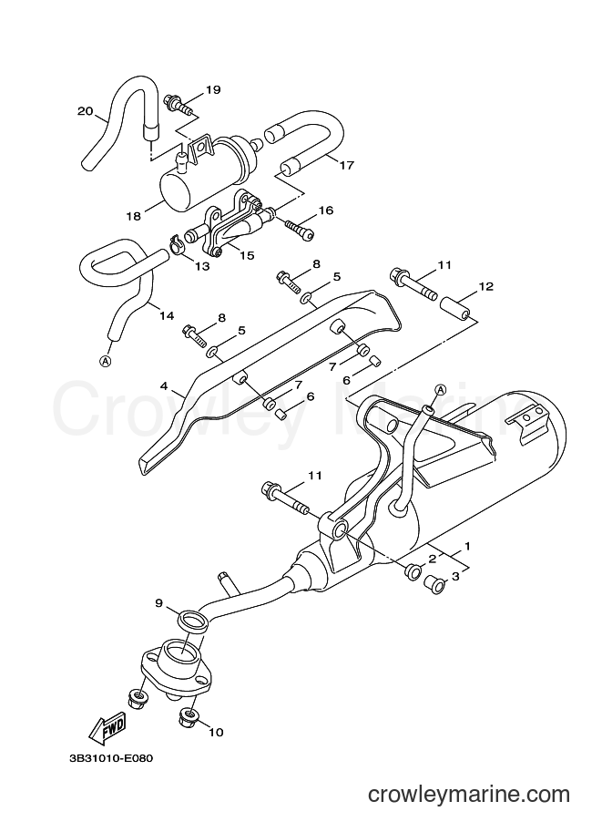 2007 Scooter XF50 - XF50 (3B33) [010] - EXHAUST