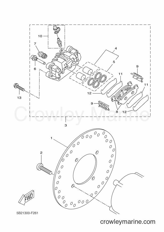 2012 Scooter VP250 - VP250 (5B29) [010] - REAR BRAKE CALIPER