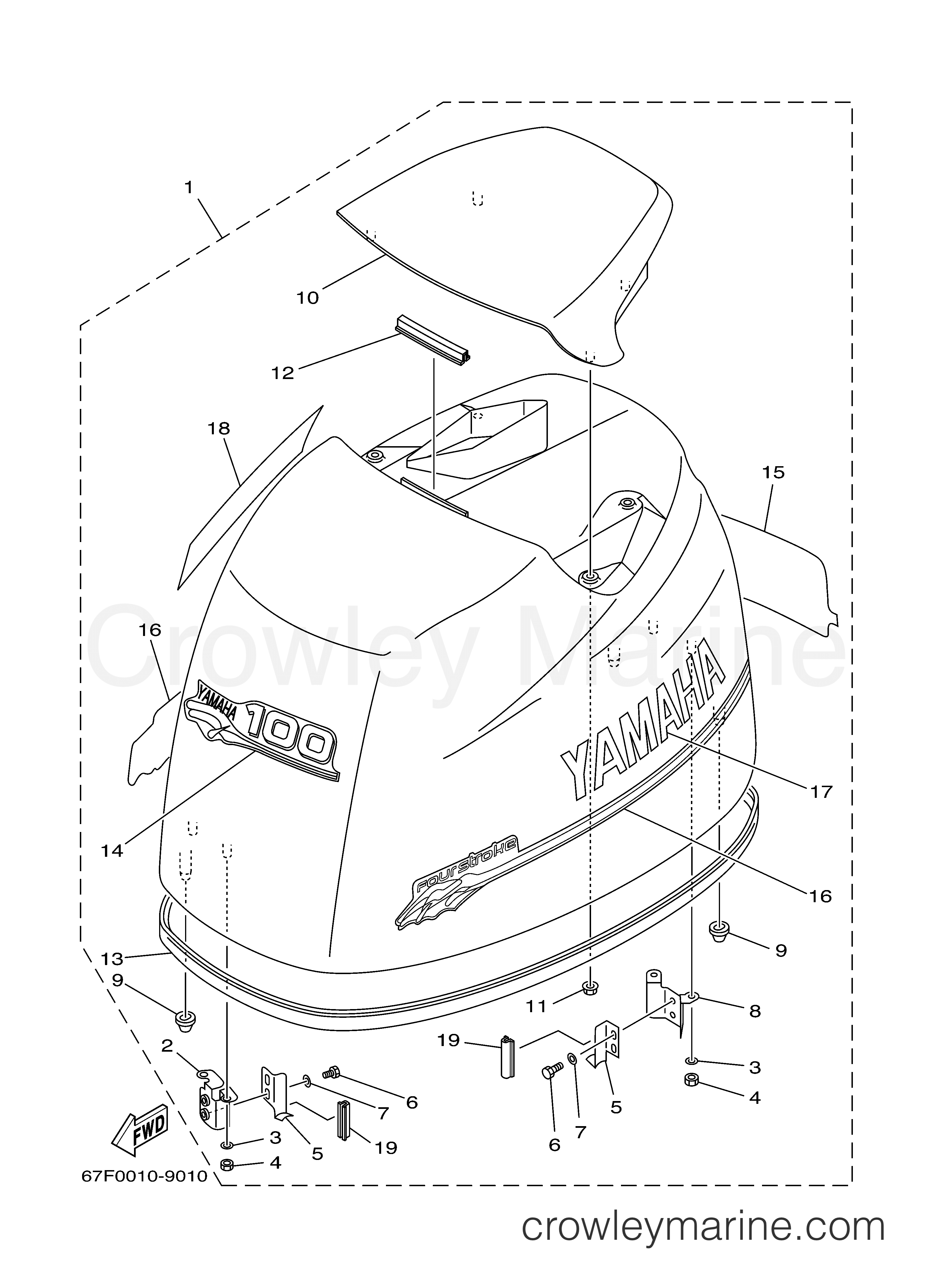 Yamaha Motors F80TLRZ - TOP COWLING