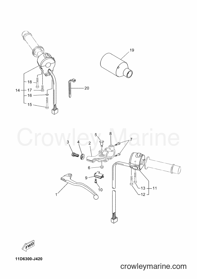 2010 Dirt Bike XT660Z - XT660Z (11D6) [020] - HANDLE SWITCH & LEVER