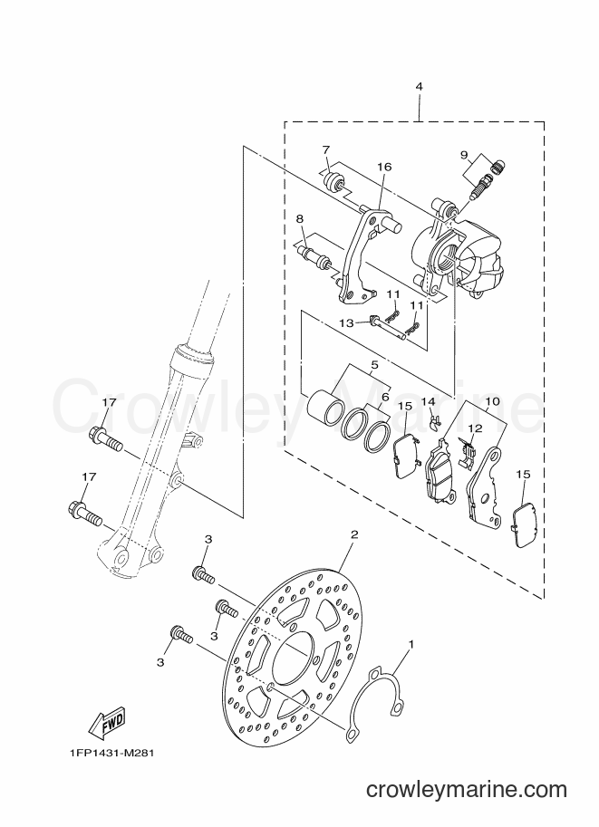 2015 Scooter T115FLSEC - T115FLSEC (1FPF) [010] - FRONT BRAKE CALIPER