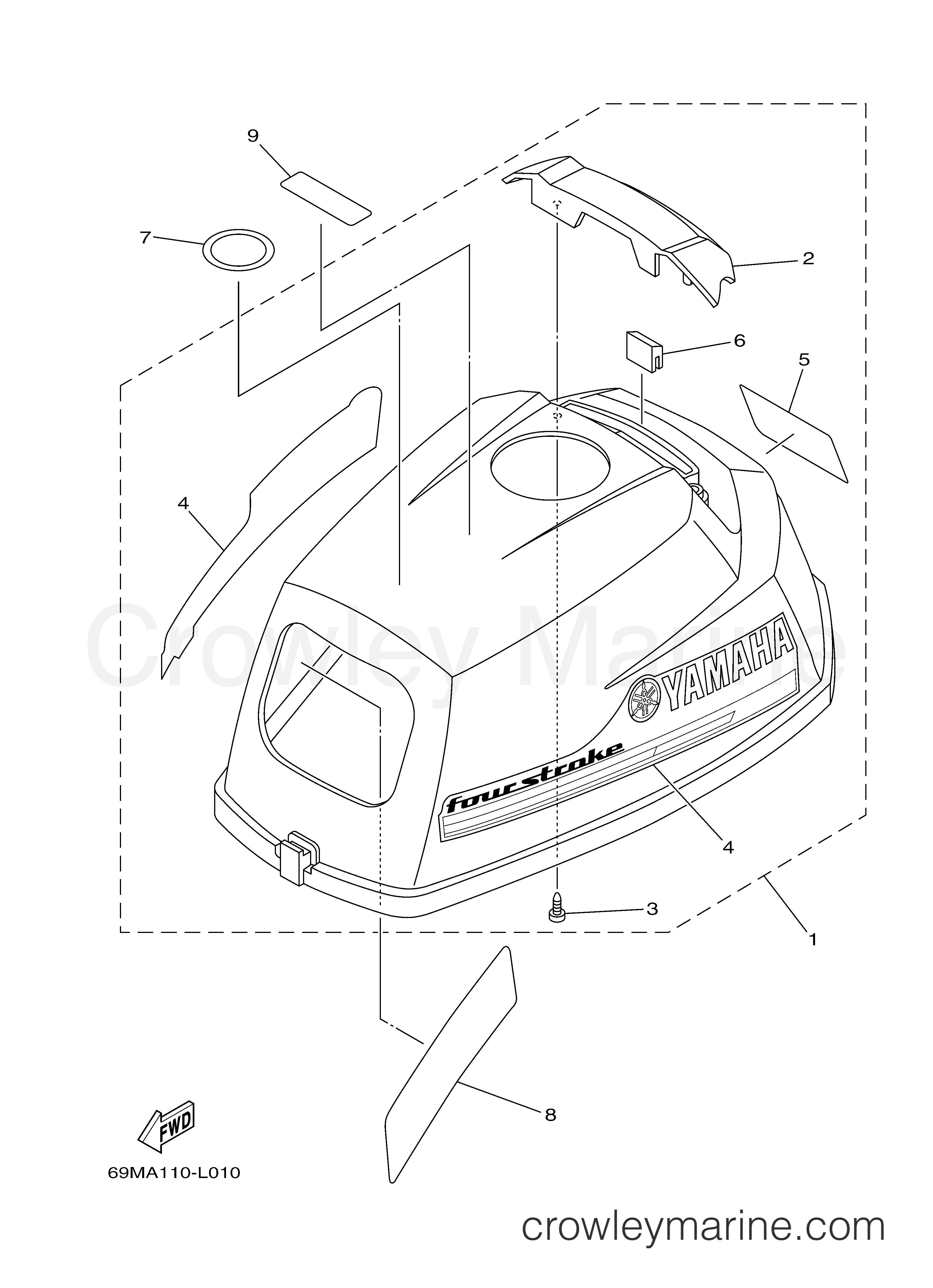 Yamaha Motors F2.5SMHA - TOP COWLING